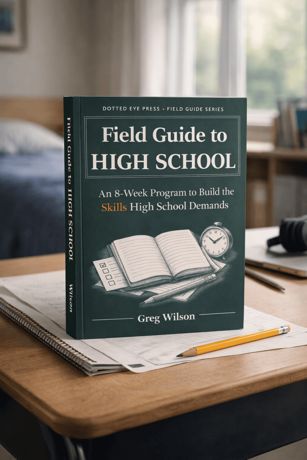 Field Guide to High School on a student's desk